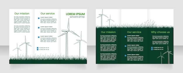 Diseño de plantilla de folleto tríptico de estación de producción de energía limpia