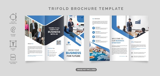 Diseño de plantilla de folleto tríptico de negocios creativos
