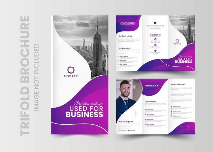 Diseño de plantilla de folleto tríptico Victor para empresas corporativas