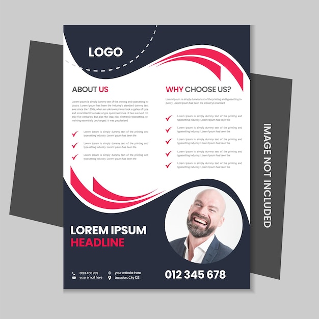 Diseño de plantilla de folleto y volante vertical corporativo de vector abstracto gratuito