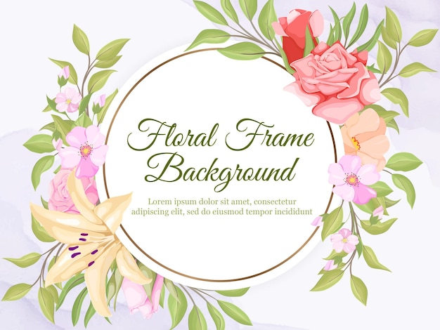 Diseño de plantilla de fondo de banner de boda floral hermoso