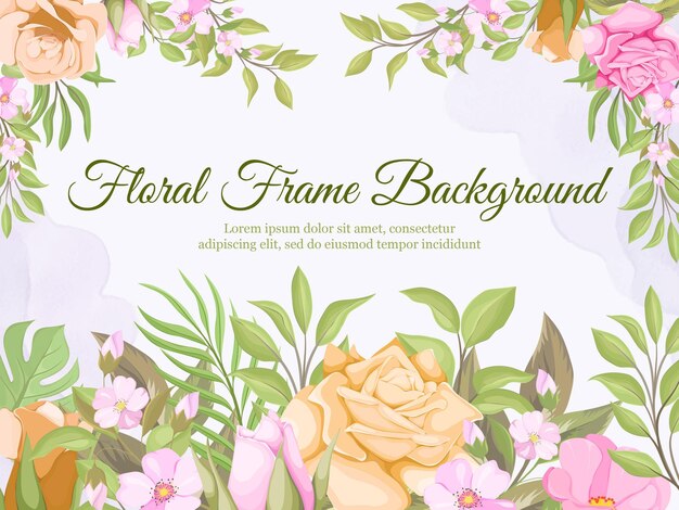 Diseño de plantilla de fondo de banner de boda floral hermoso