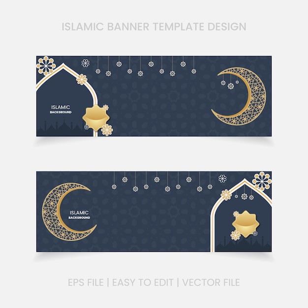 Diseño de plantilla de fondo de banner de evento islámico