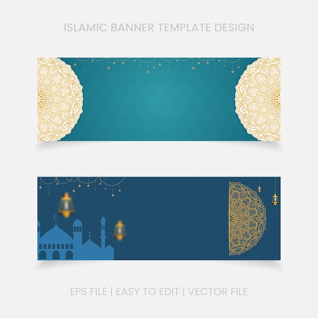 Diseño de plantilla de fondo de banner de evento islámico