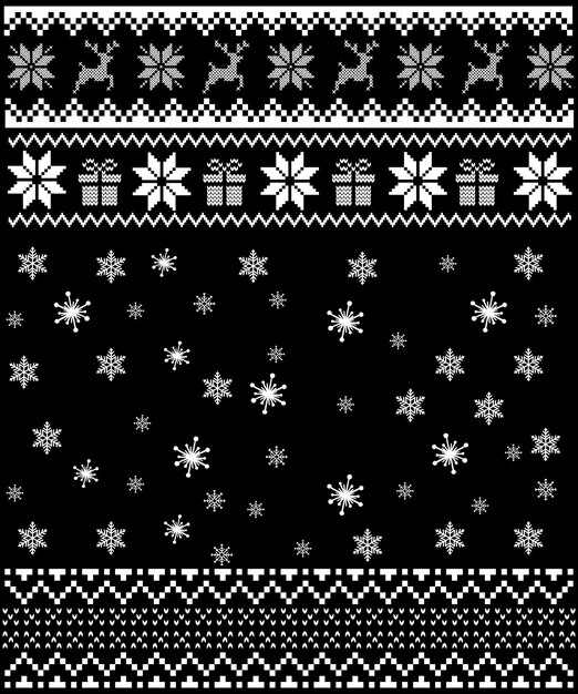 Diseño de plantilla de fondo blanco para suéter navideño vectorial