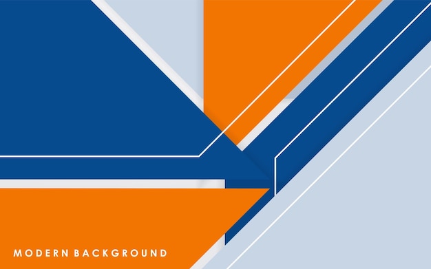 diseño de plantilla de fondo de color naranja azul y blanco abstracto moderno