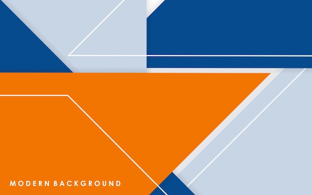 diseño de plantilla de fondo de color naranja azul y blanco abstracto moderno