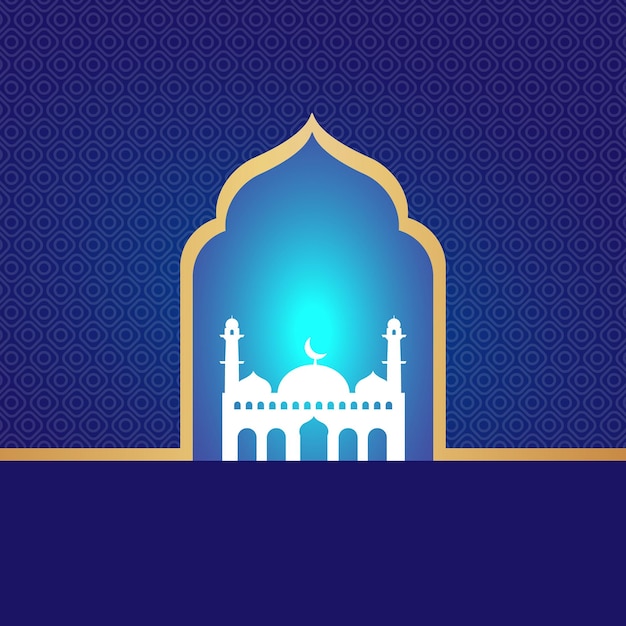 Diseño de plantilla de fondo de diseño de plantilla cuadrada islámica azul para Ramadán AlAdha y AlFitr