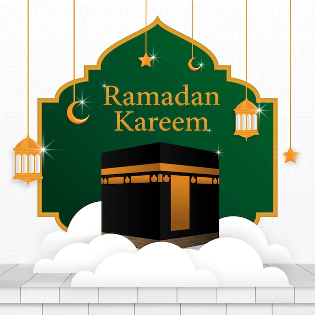 Diseño de la plantilla de fondo islámico kareem ramadan