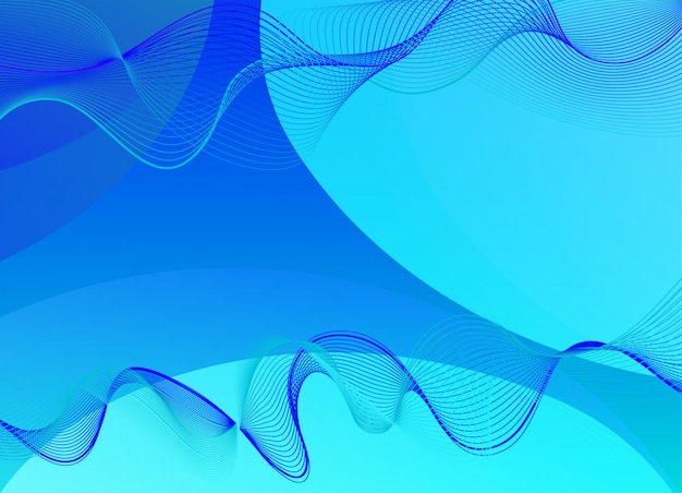 Diseño de plantilla de fondo con ondas azules