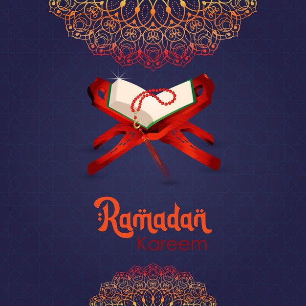 Diseño de plantilla de fondo de vector de ramadán kareem