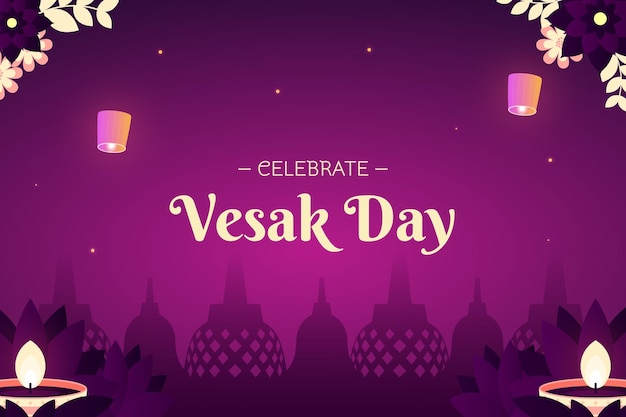 Diseño de plantilla de fondo de vesak con gradiente