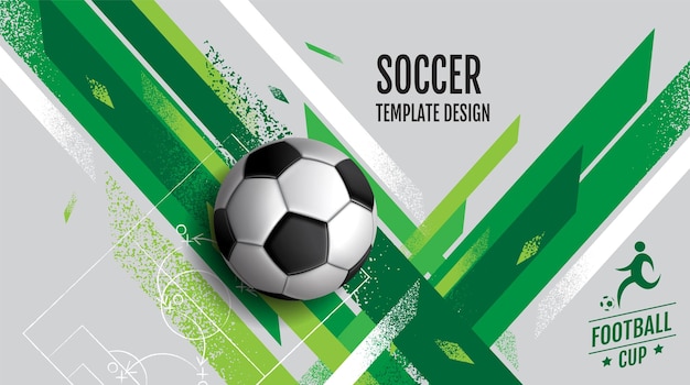Vector diseño de plantilla de fútbol banner de fútbol ilustración de vector de diseño de diseño deportivo