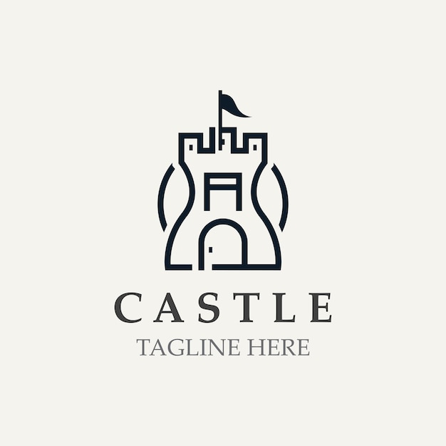 Diseño de plantilla gráfica de logotipo de castillo Antiguo castillo vintage vector