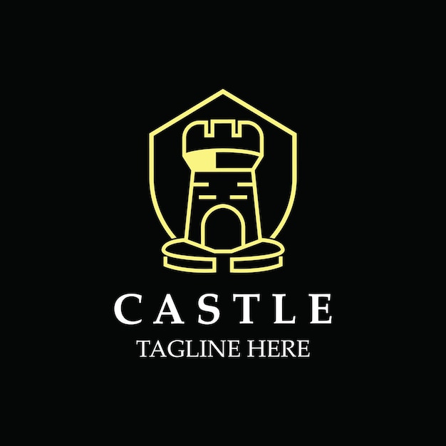 Diseño de plantilla gráfica de logotipo de castillo Antiguo castillo vintage vector