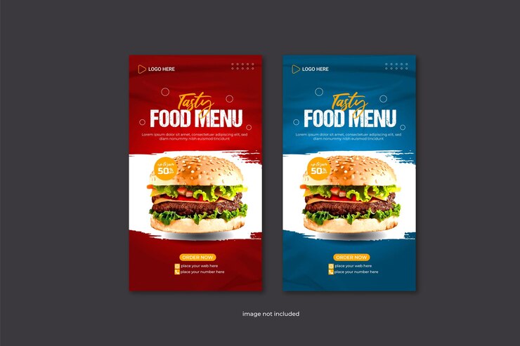 Vector diseño de plantilla de historia de comida y restaurante en redes sociales