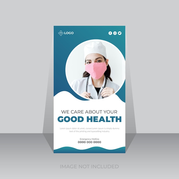 Diseño de plantilla de historia de instagram de redes sociales de servicios médicos