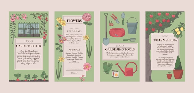 Vector diseño de plantilla de historias de instagram de jardinería