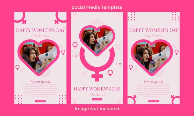 Diseño de plantilla de historias de redes sociales del día internacional de la mujer