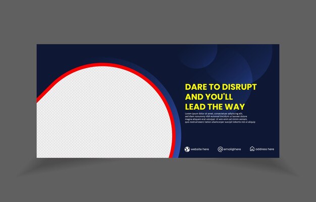 diseño de plantilla horizontal de banner de bussines con espacio de imagen