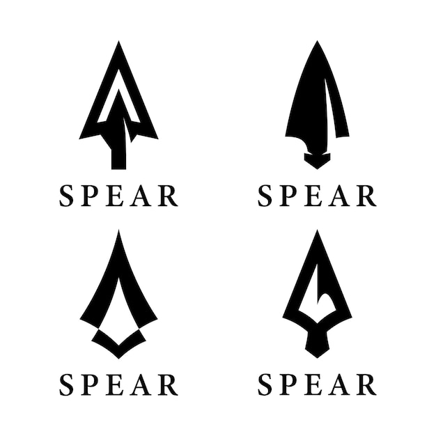 Diseño de plantilla de icona vectorial del logotipo de la lanza