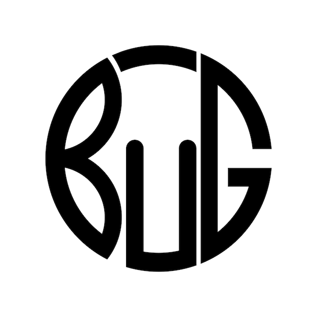 Diseño de la plantilla del icono del logotipo de la letra BUG