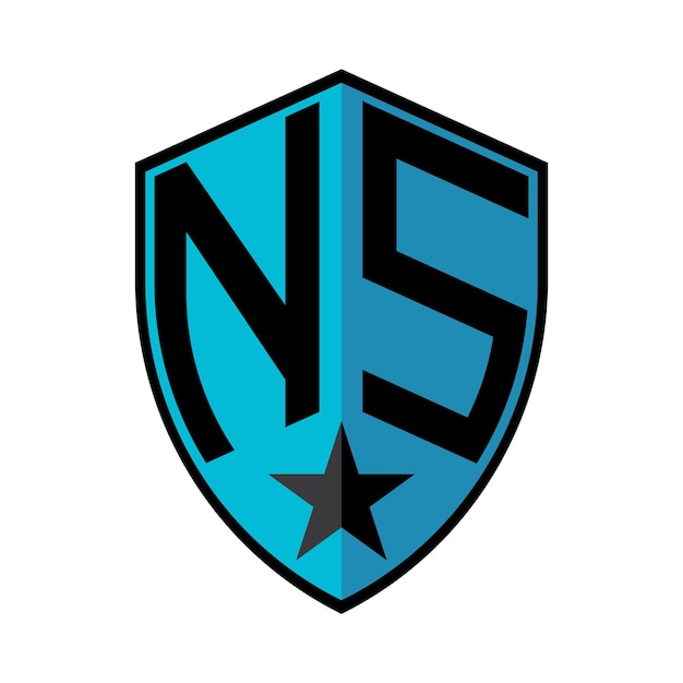 Diseño de la plantilla del icono del logotipo de la letra NS