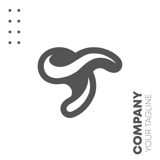 Diseño de plantilla de icono de logotipo minimalista de letra T