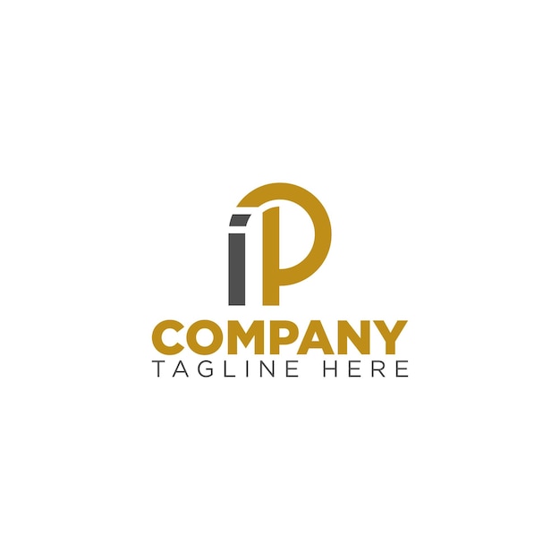 Diseño de plantilla de icono de logotipo de vector moderno de letra IP