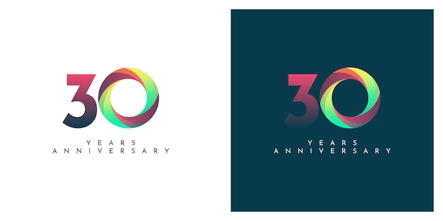 Diseño de plantilla de ilustración de celebración de aniversario de 30 años