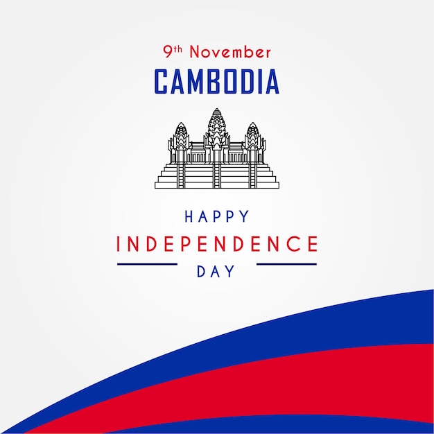 Diseño de plantilla de ilustración de celebración del día de la independencia de Camboya