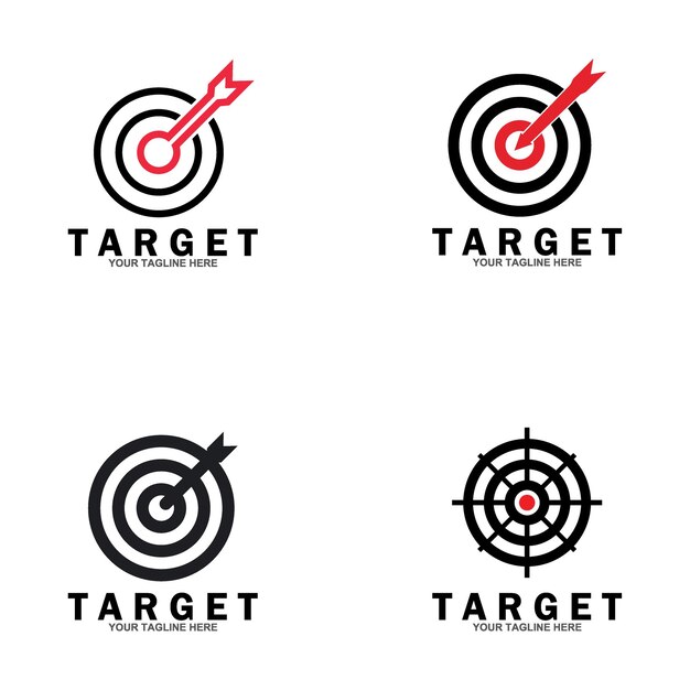 Diseño de plantilla de ilustración de icono de logotipo de vector de destino