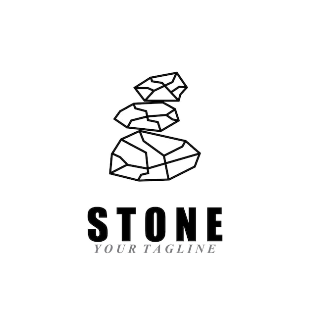 Diseño de plantilla de ilustración de icono de logotipo de vector de piedra