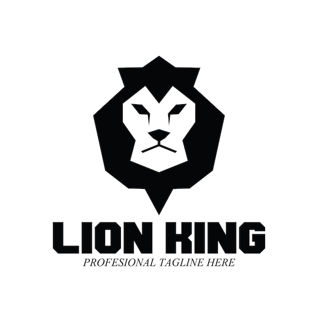 diseño de plantilla de ilustración del icono del logotipo vectorial del rey león