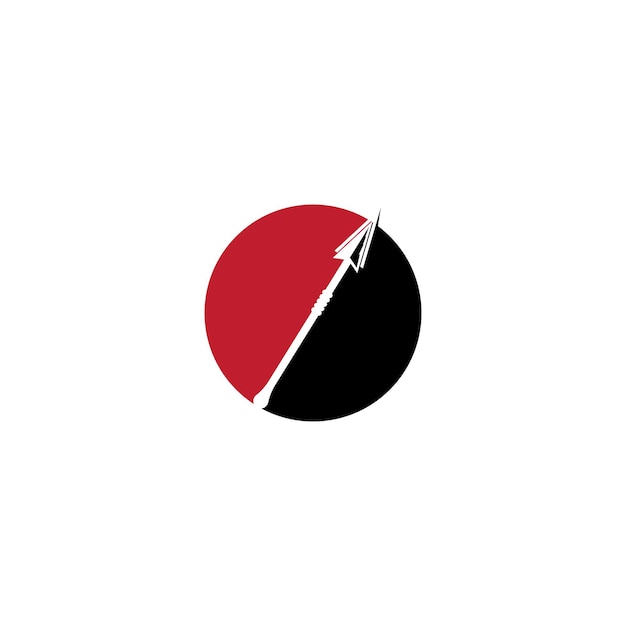 Diseño de plantilla de ilustración de icono de vector de logotipo de lanza