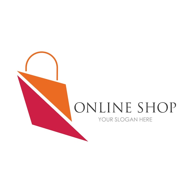 Diseño de plantilla de ilustración de icono de vector de logotipo de tienda en línea