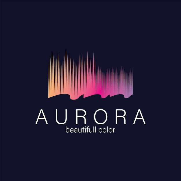 diseño de plantilla de ilustración del icono vectorial del logotipo de aurora