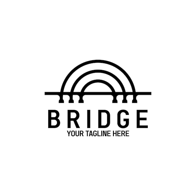 diseño de plantilla de ilustración del icono vectorial del logotipo del puente