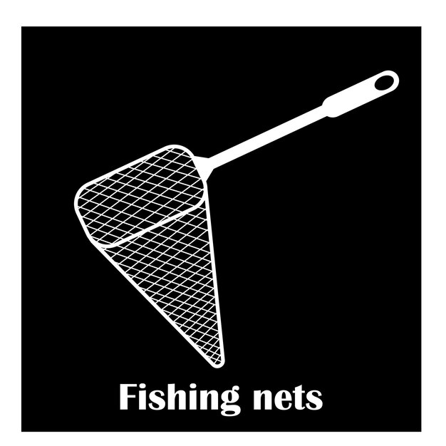 Diseño de la plantilla de ilustración del icono vectorial de la red de pesca