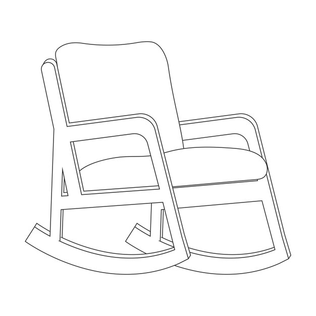 Diseño de plantilla de ilustración de iconos vectoriales de sillas mecedoras