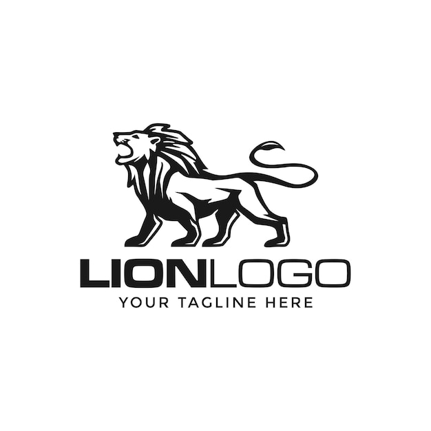 Diseño de plantilla de ilustración de logotipo de león único