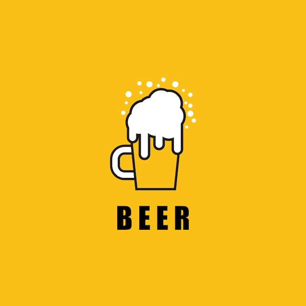 Diseño de plantilla de ilustración de logotipo de vector de icono de cerveza