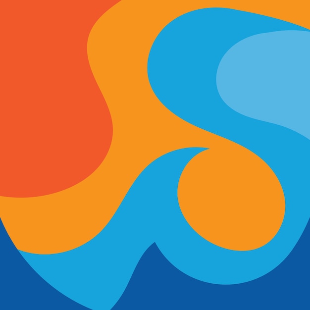 Diseño de plantilla de ilustración de vector de fondo de onda de sol de océano