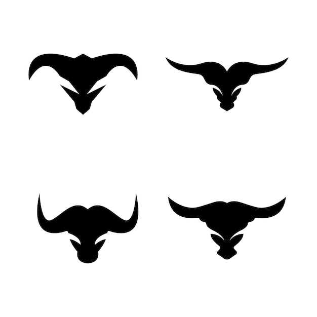Diseño de plantilla de ilustración de vector de icono de cabeza de toro