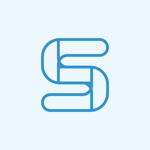 Diseño de plantilla de ilustración de vector de icono de concepto de monograma de letra S premium