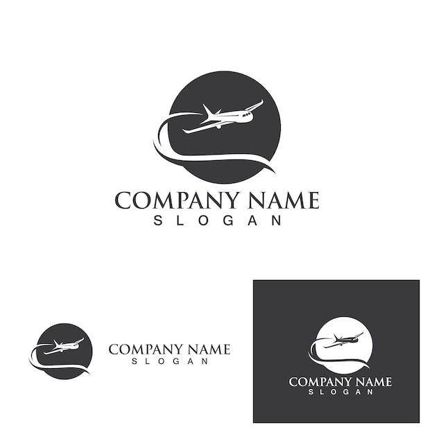 Diseño de plantilla de ilustración de vector de icono de logotipo de avión
