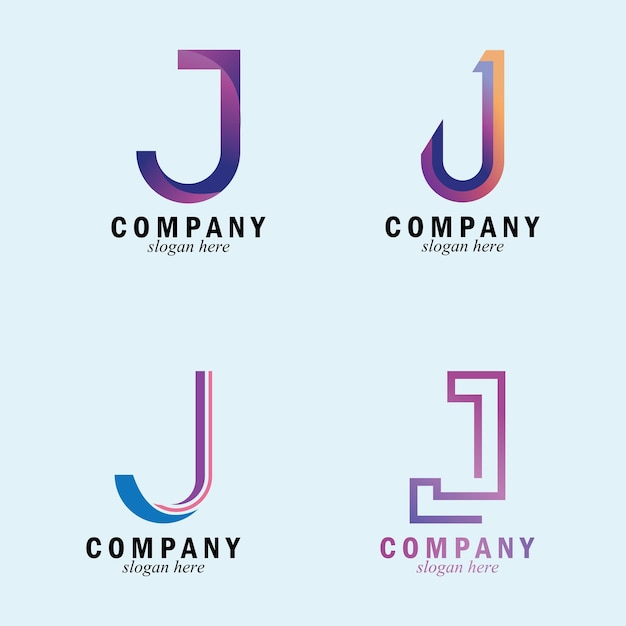 Diseño de plantilla de ilustración de vector de icono de logotipo de empresa de letra J
