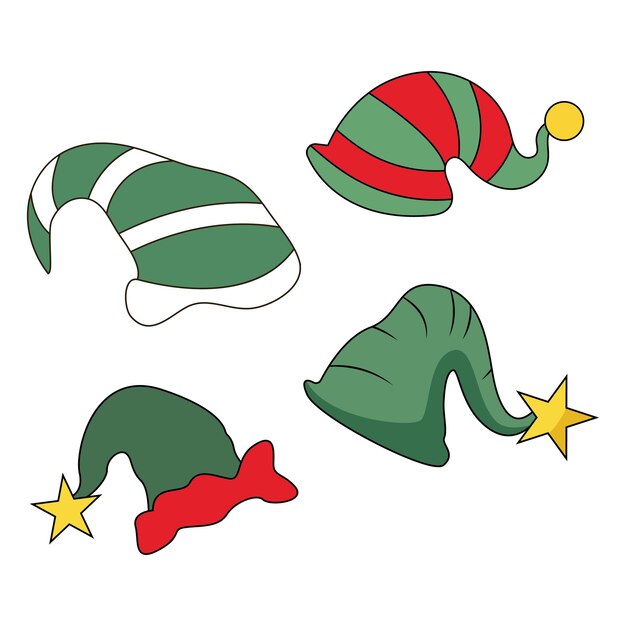 Diseño de plantilla de ilustración de vector de icono de Navidad de sombrero de Santa