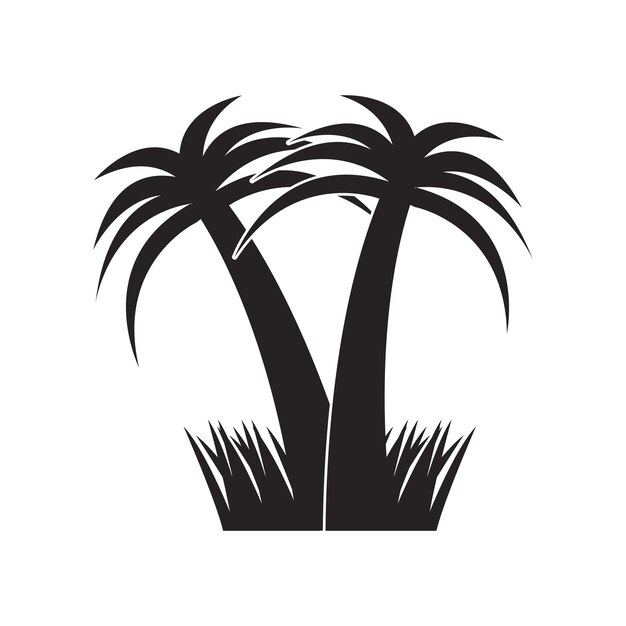 Diseño de plantilla de ilustración de vector de icono de palmera datilera