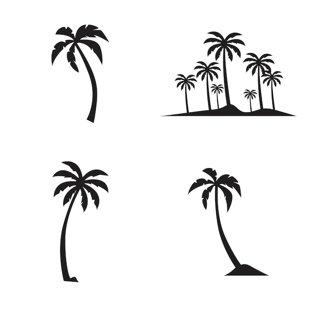 Diseño de plantilla de ilustración de vector de icono de palmera
